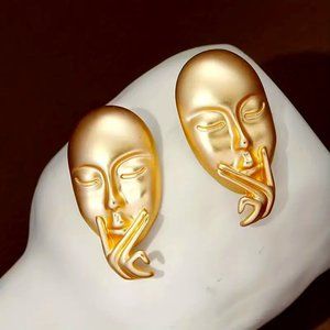 Creative Abstract Face Design Stud Earrings